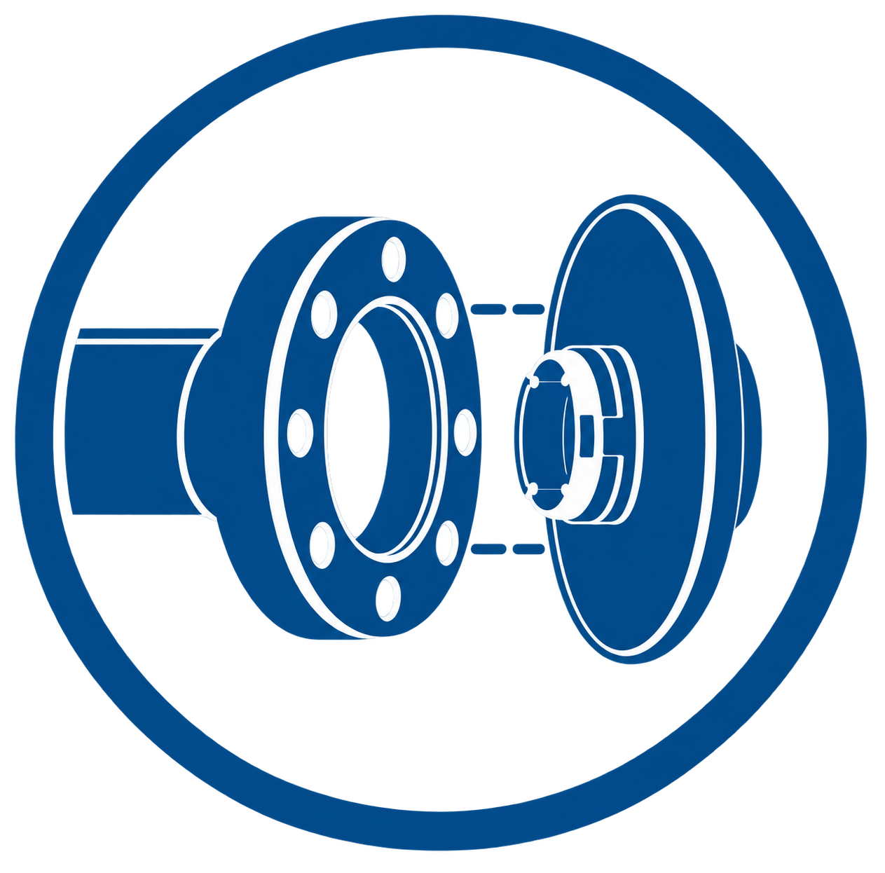 Technische illustratie van flenskap en flensverbinding